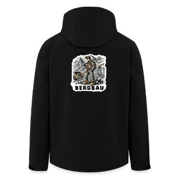 Harte Arbeit im Bergbau - Recycelte Männer Softshell-Jacke von Stanley/Stella - Schwarz - Hinten - AI Model Male 185 light (185cm)