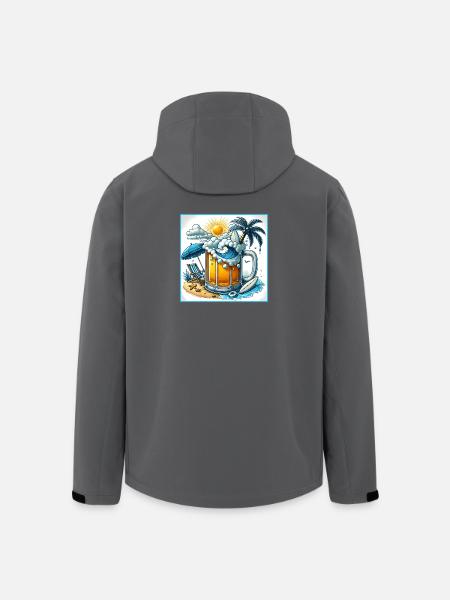 Beer & Beach – Les vacances parfaites - Veste softshell homme en polyester recyclé Stanley/Stella - noir