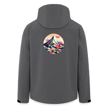 Geometric Mount Fuji - Recycelte Männer Softshell-Jacke von Stanley/Stella - Anthrazit - Hinten - AI Model Male 185 light (185cm)