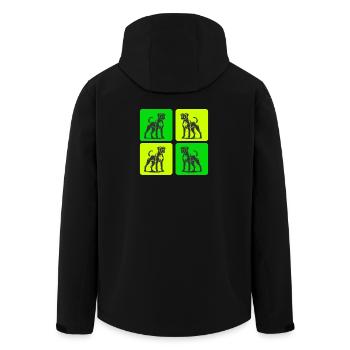 Boxer Hund Design - Recycelte Männer Softshell-Jacke von Stanley/Stella - Schwarz - Hinten - AI Model Male 185 light (185cm)