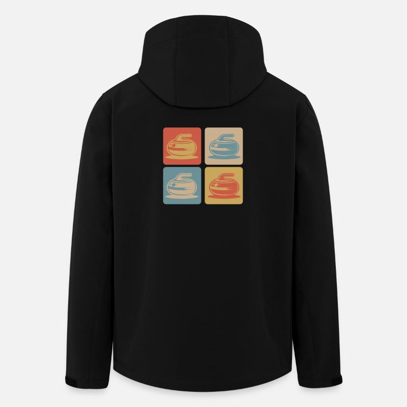 Curling Vintage Design - Recycelte Männer Softshell-Jacke von Stanley/Stella - Schwarz