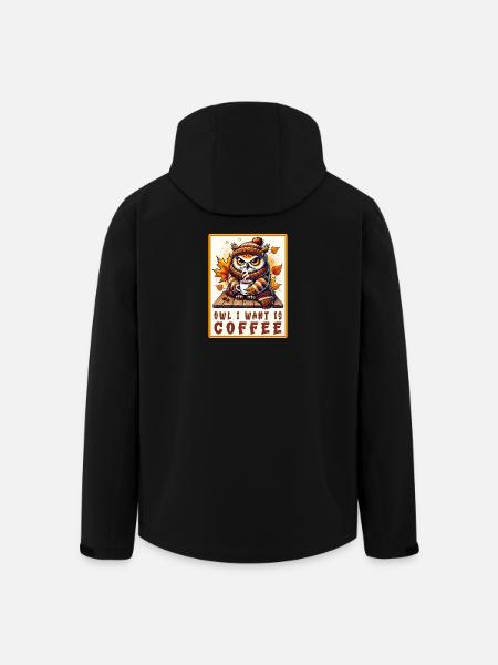 Owls Coffee Desgin - Men’s Recycled Softshell Jacket by Stanley/Stella - black