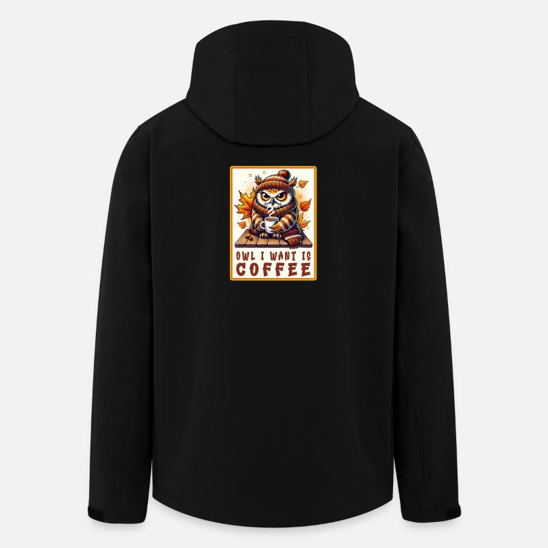 Eulen Kaffee Desgin - Recycelte Männer Softshell-Jacke von Stanley/Stella - Schwarz