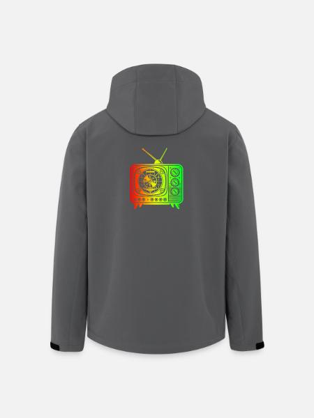 Retro TV – Oldschool Vibes - Men’s Recycled Softshell Jacket by Stanley/Stella - black