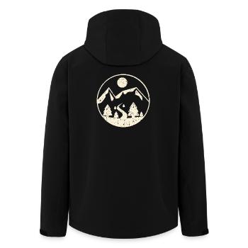 Scène de montagne en cercle - Veste softshell homme en polyester recyclé Stanley/Stella - noir - Dos - AI Model Male 185 light (185cm)
