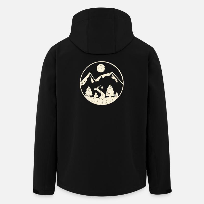 Mountain scene in circle - Men’s Recycled Softshell Jacket by Stanley/Stella - black