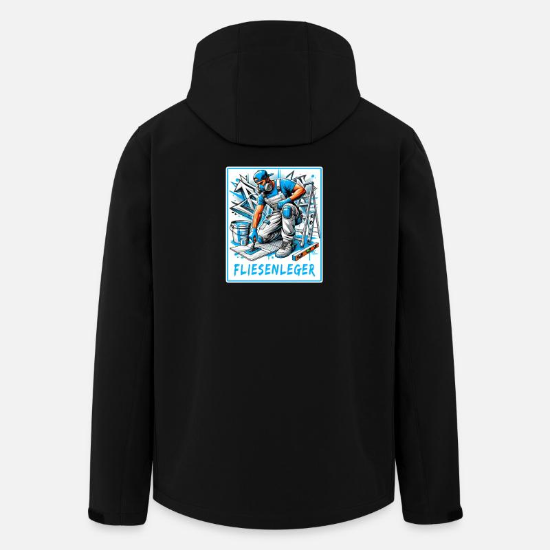 Fliesenleger Design - Recycelte Männer Softshell-Jacke von Stanley/Stella - Schwarz
