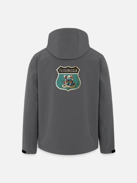 Fliesenleger Wappen Design - Recycelte Männer Softshell-Jacke von Stanley/Stella - Schwarz