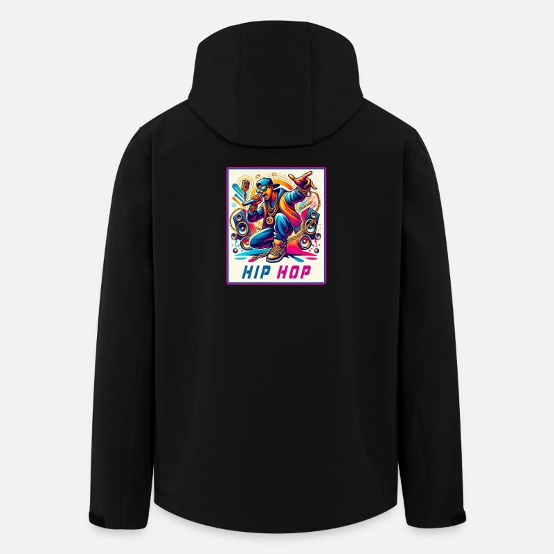 Hip-Hop Vibes – Rappeur avec micro - Veste softshell homme en polyester recyclé Stanley/Stella - noir