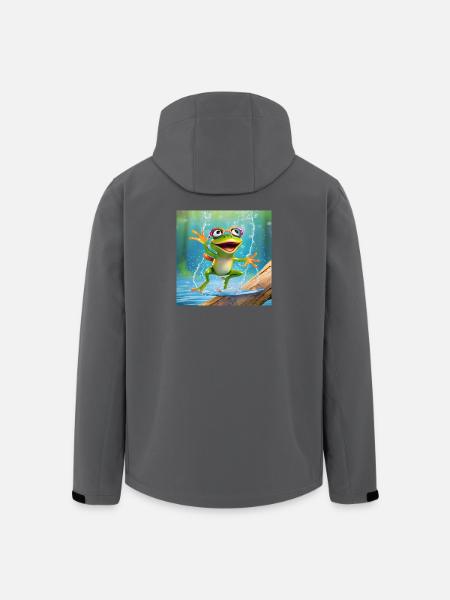 frog, amphibian, tree frog - Men’s Recycled Softshell Jacket by Stanley/Stella - black