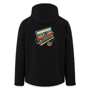 cassette vintage - Veste softshell homme en polyester recyclé Stanley/Stella - noir - Dos - AI Model Male 185 light (185cm)