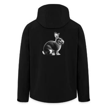 Cute bunny in realistic drawing style - Men’s Recycled Softshell Jacket by Stanley/Stella - black - Back - AI Model Male 185 light (185cm)