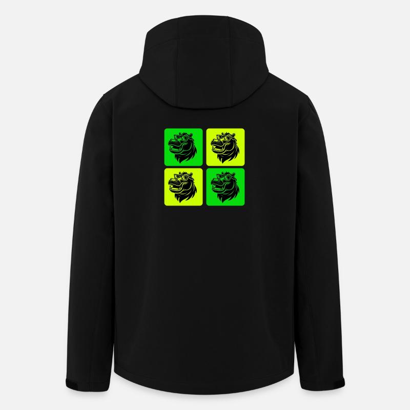 Hippo mit Sonnenbrille - Recycelte Männer Softshell-Jacke von Stanley/Stella - Schwarz