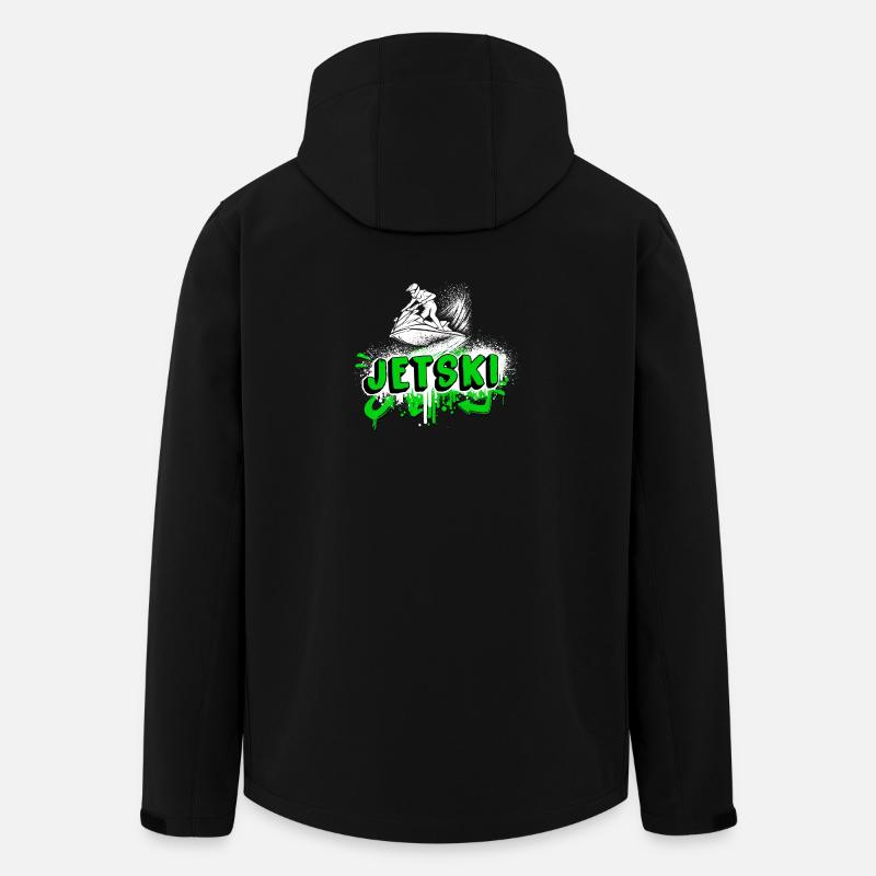 Jetski Graffiti – Splash and Ride - Recycelte Männer Softshell-Jacke von Stanley/Stella - Schwarz