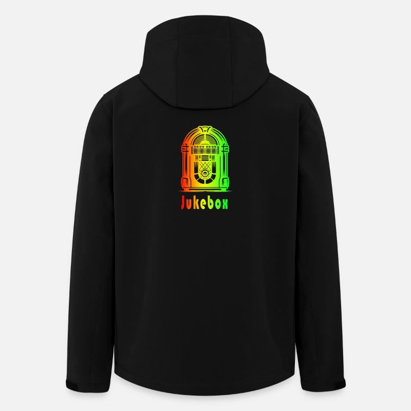 Retro Jukebox – Rainbow Vibes - Men’s Recycled Softshell Jacket by Stanley/Stella - black