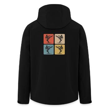 Silhouette de karaté – Style rétro - Veste softshell homme en polyester recyclé Stanley/Stella - noir - Dos - AI Model Male 185 light (185cm)