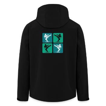 Silhouette de karaté – Style rétro - Veste softshell homme en polyester recyclé Stanley/Stella - noir - Dos - AI Model Male 185 light (185cm)