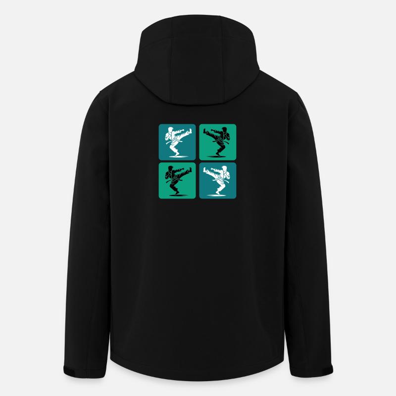 Karate Silhouette – Retro Style - Recycelte Männer Softshell-Jacke von Stanley/Stella - Schwarz