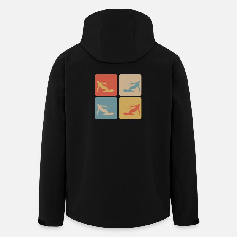 Retro Kitesurf Vibes - Men’s Recycled Softshell Jacket by Stanley/Stella - black