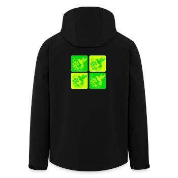 Kolibri & Blüte – Nature Design - Recycelte Männer Softshell-Jacke von Stanley/Stella - Schwarz - Hinten - AI Model Male 185 light (185cm)
