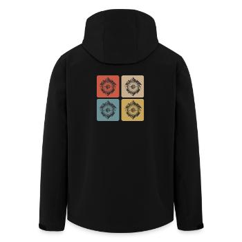 Boussole & Montagnes Vintage Design - Veste softshell homme en polyester recyclé Stanley/Stella - noir - Dos - AI Model Male 185 light (185cm)