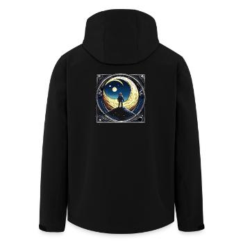 Space_01 - Recycelte Männer Softshell-Jacke von Stanley/Stella - Schwarz - Hinten - AI Model Male 185 light (185cm)