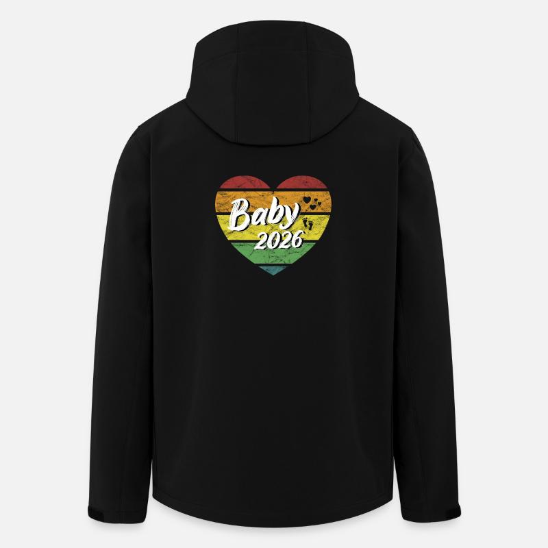 Bébé 2026 nouveau-né grossesse rétro - Veste softshell homme en polyester recyclé Stanley/Stella - noir
