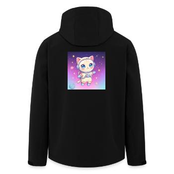 Chaton astronaute - Veste softshell homme en polyester recyclé Stanley/Stella - noir - Dos - AI Model Male 185 light (185cm)