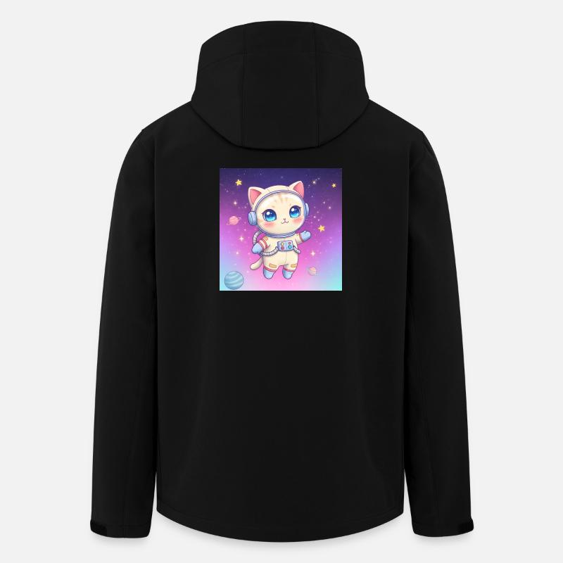 Chaton astronaute - Veste softshell homme en polyester recyclé Stanley/Stella - noir