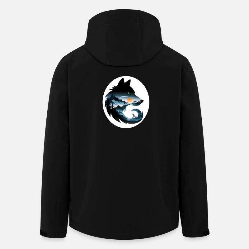 Wolf Landschaft - Recycelte Männer Softshell-Jacke von Stanley/Stella - Schwarz