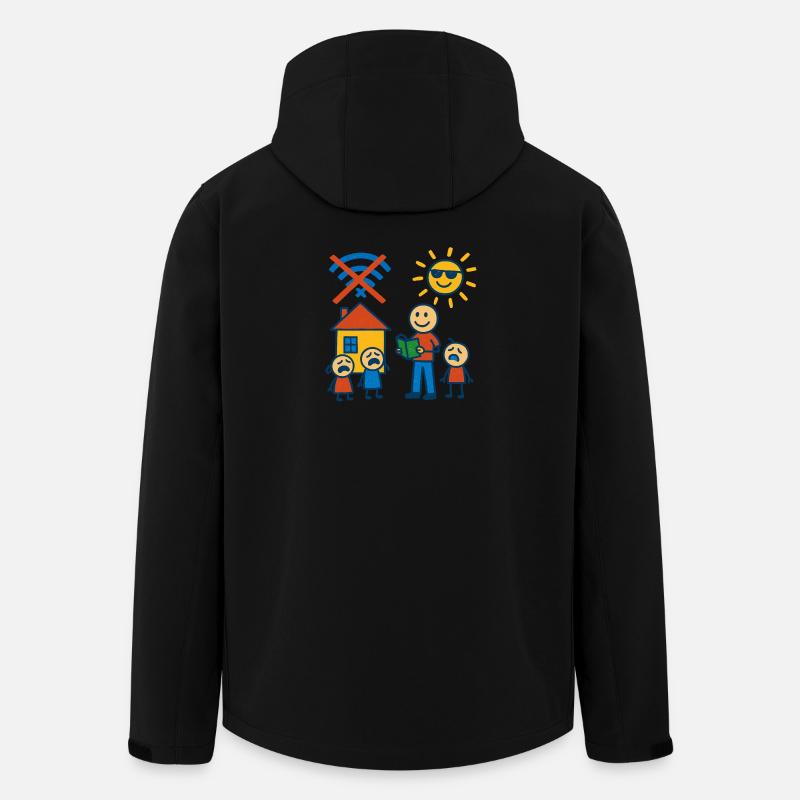 Pas de Wi-Fi, pas de pitié - Veste softshell homme en polyester recyclé Stanley/Stella - noir