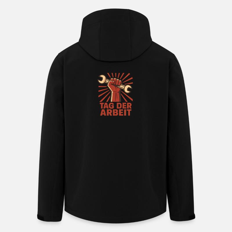 Tag der Arbeit – Faust mit Schraubenschlüssel - Recycelte Männer Softshell-Jacke von Stanley/Stella - Schwarz