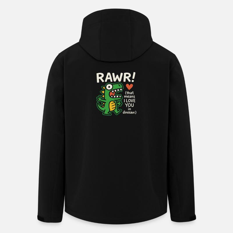 Niedliches Dinosaurier Liebe T-Shirt Design - Recycelte Männer Softshell-Jacke von Stanley/Stella - Schwarz