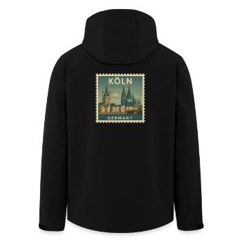 Timbre souvenir de Cologne - Veste softshell homme en polyester recyclé Stanley/Stella - noir - Dos - AI Model Male 185 light (185cm)