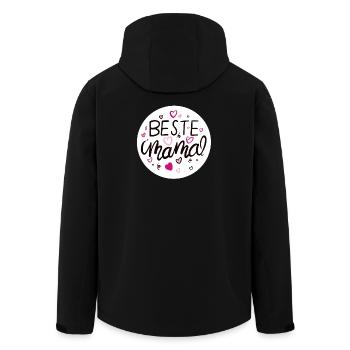 Liebevolles Mama-Design mit Herzmotiven - Recycelte Männer Softshell-Jacke von Stanley/Stella - Schwarz - Hinten - AI Model Male 185 light (185cm)