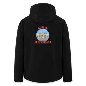 Deutsche Stadt Berlin - Recycelte Männer Softshell-Jacke von Stanley/Stella - Schwarz - Hinten - AI Model Male 185 light (185cm)