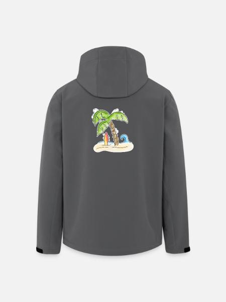Surfbrett unter Palme - Recycelte Männer Softshell-Jacke von Stanley/Stella - Schwarz