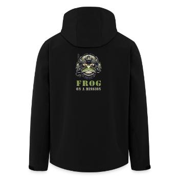 Military frog in action - Men’s Recycled Softshell Jacket by Stanley/Stella - black - Back - AI Model Male 185 light (185cm)