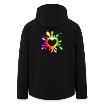 Herz Klecks - Farbenfrohe Liebe - Recycelte Männer Softshell-Jacke von Stanley/Stella - Schwarz - Hinten - AI Model Male 185 light (185cm)