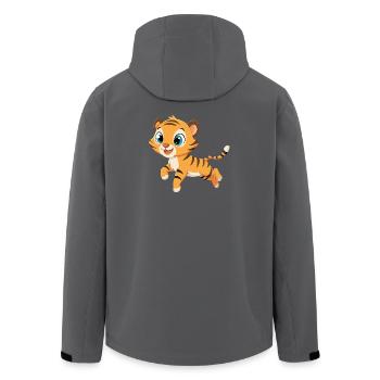 Verspieltes Tigerbaby mit großen Augen - Recycelte Männer Softshell-Jacke von Stanley/Stella - Schwarz - Hinten - AI Model Male 185 light (185cm)