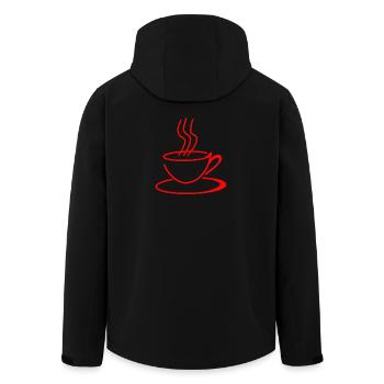 Minimalist and Modern Coffee - Men’s Recycled Softshell Jacket by Stanley/Stella - black - Back - AI Model Male 185 light (185cm)
