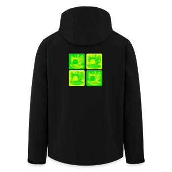 Conception de machines à coudre - Veste softshell homme en polyester recyclé Stanley/Stella - noir - Dos - AI Model Male 185 light (185cm)