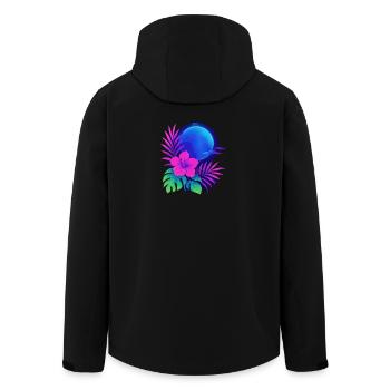 Neon Tropic Moon - Recycelte Männer Softshell-Jacke von Stanley/Stella - Schwarz - Hinten - AI Model Male 185 light (185cm)