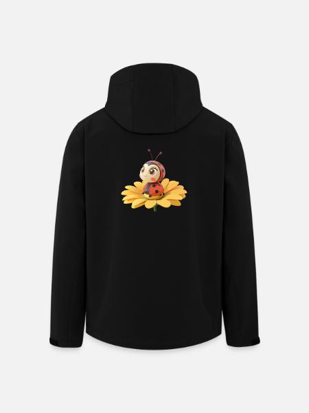 Cute ladybug on a flower - Men’s Recycled Softshell Jacket by Stanley/Stella - black