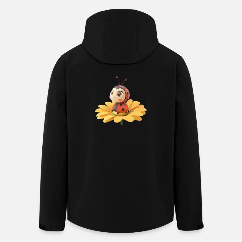 Cute ladybug on a flower - Men’s Recycled Softshell Jacket by Stanley/Stella - black