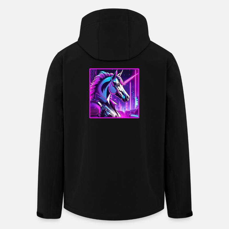 Neon Cyber Unicorn Illustration - Recycelte Männer Softshell-Jacke von Stanley/Stella - Schwarz