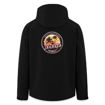 Jakarta Philippines Plage Palmiers Design - Veste softshell homme en polyester recyclé Stanley/Stella - noir - Dos - AI Model Male 185 light (185cm)