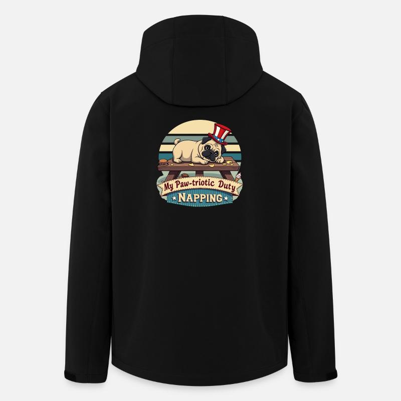Mops Nickerchen - Recycelte Männer Softshell-Jacke von Stanley/Stella - Schwarz