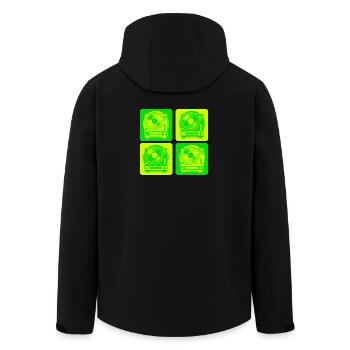 Plattenspieler Style - Recycelte Männer Softshell-Jacke von Stanley/Stella - Schwarz - Hinten - AI Model Male 185 light (185cm)