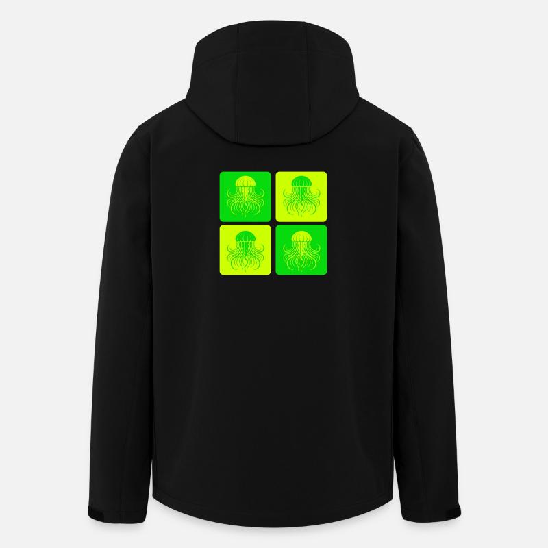 Jellyfish – Minimal Ocean Art - Men’s Recycled Softshell Jacket by Stanley/Stella - black